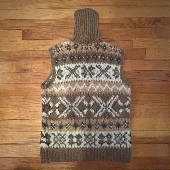 Ralph Lauren Brown and Cream Turtleneck Sweater Vest - Picture 4 of 6